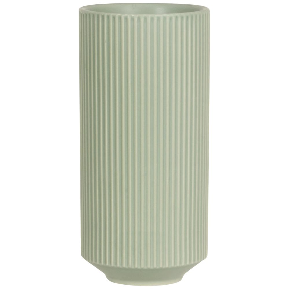 Vase en porcelaine striée grise H23