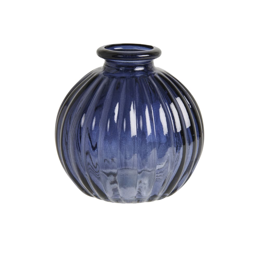 Vase en verre bleu H9