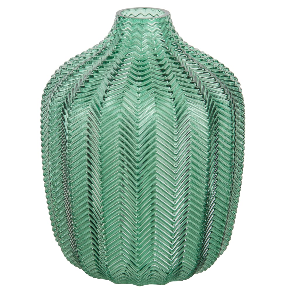 Vase en verre teinté vert H18