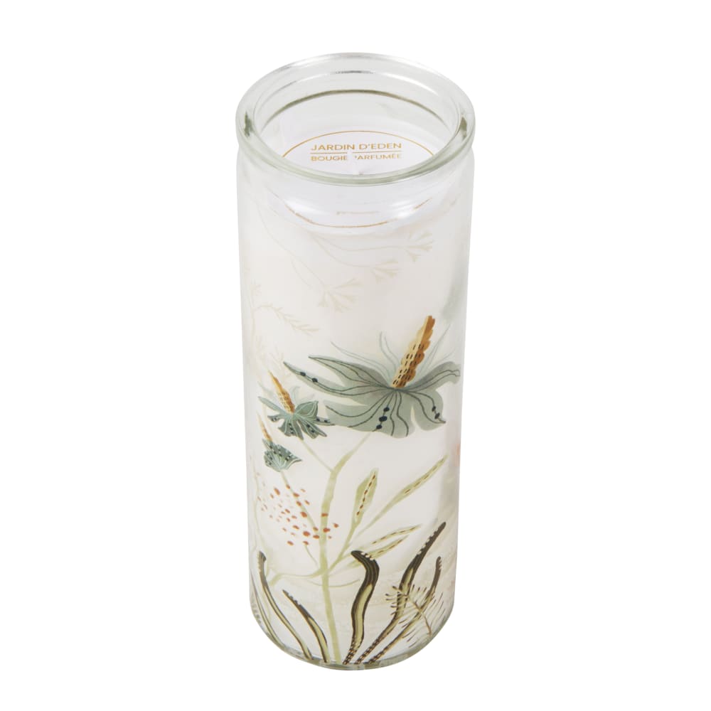 Vela perfumada en vaso de vidrio con motivos vegetales - Maisons du Monde