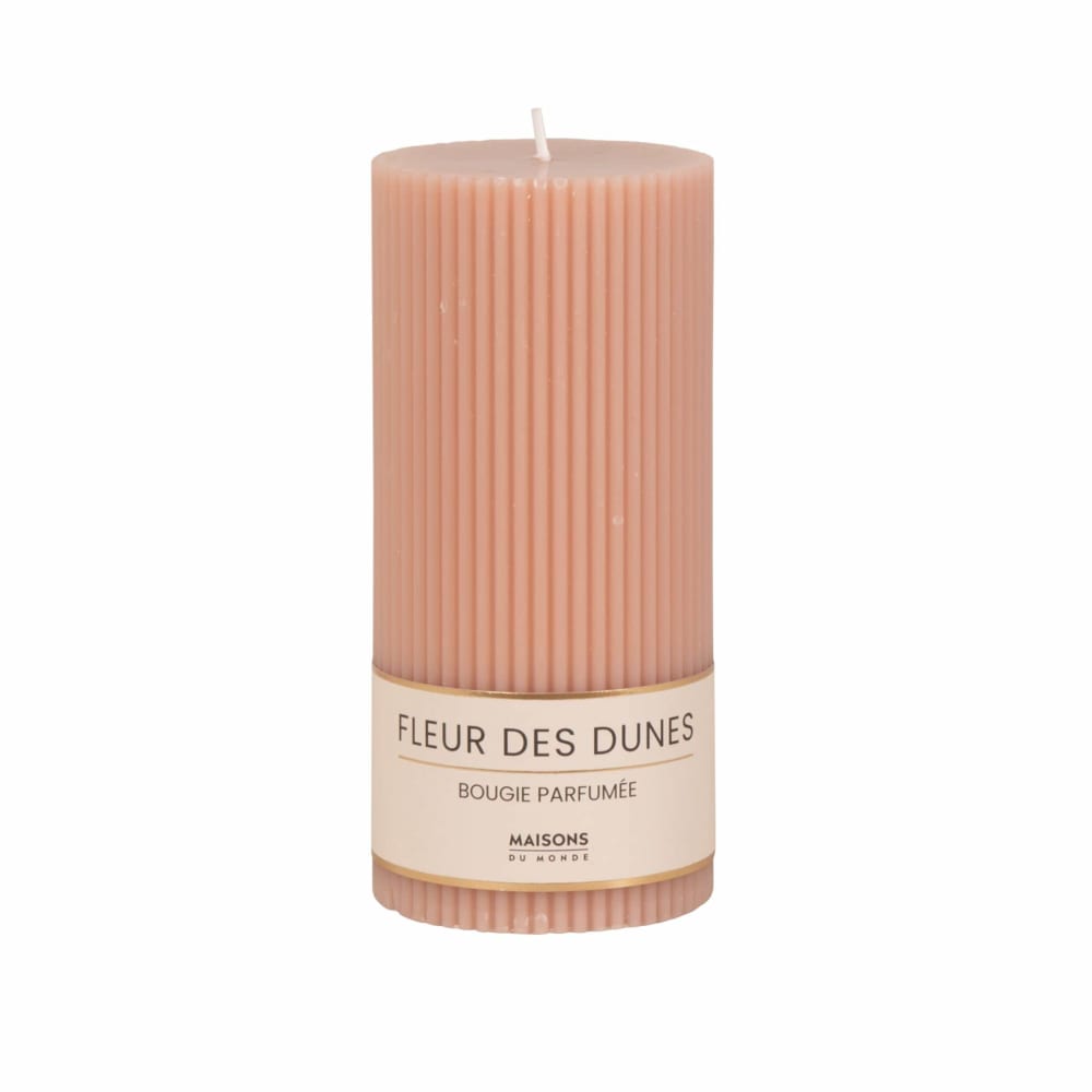 vela perfumada estriada color rosa alt 15 cm