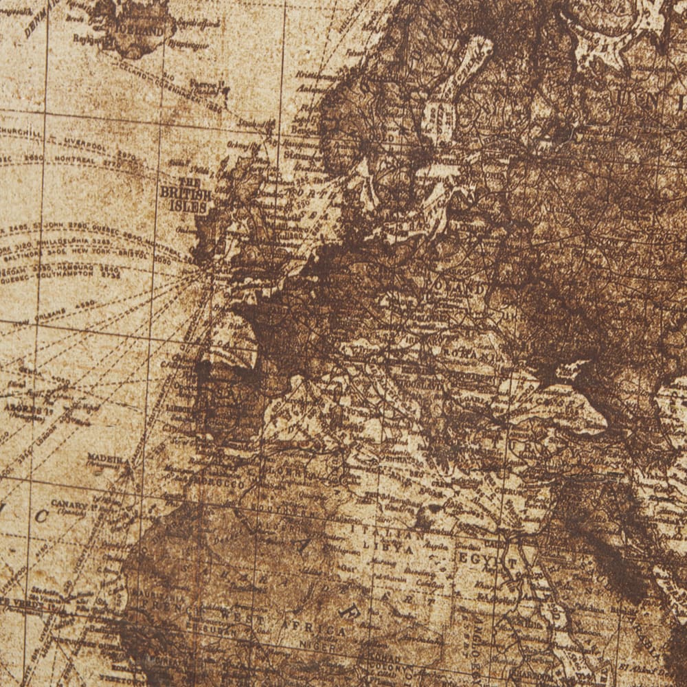 Verouderde wereldkaartprint als wanddecoratie, 121x91 cm -