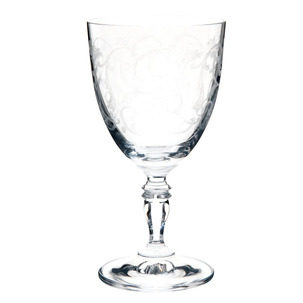 Verre à eau en verre motif floral transparent