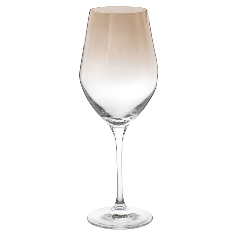 Verre à pied en verre dégradé transparent et ambre brillant