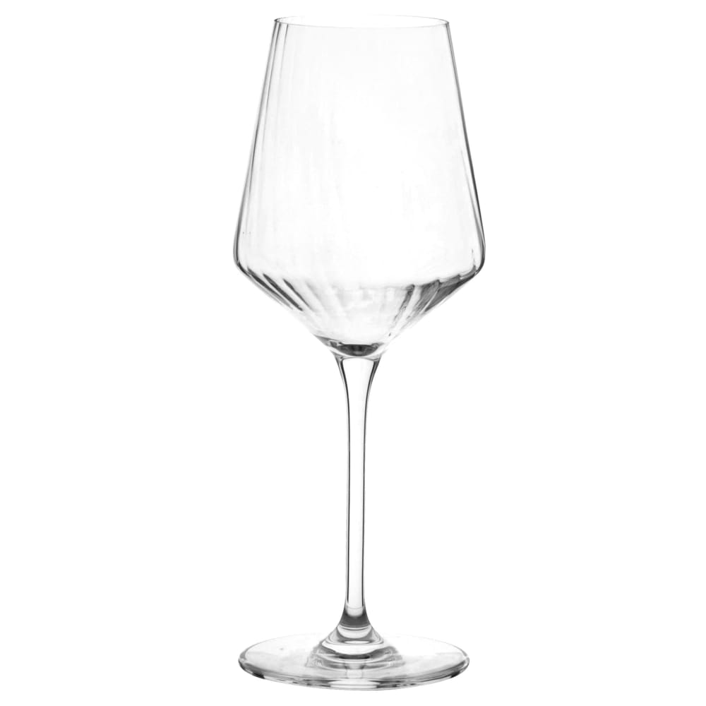 Verre à pied en verre strié transparent