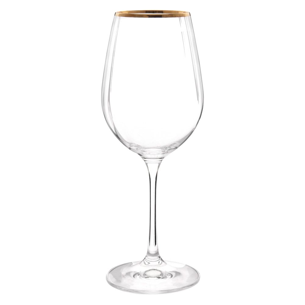 Verre à vin en verre et liseré doré Verre à vin en verre et liseré doré
