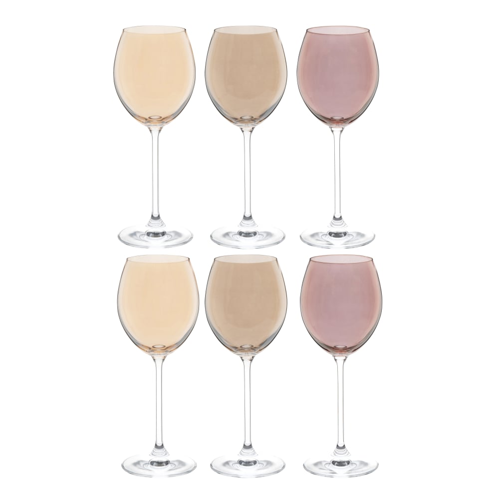 Verres à pied en verre multicolore (x6)