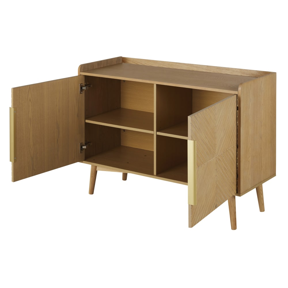 Vintage-Sideboard mit 2 Türen aus beigefarbenem und