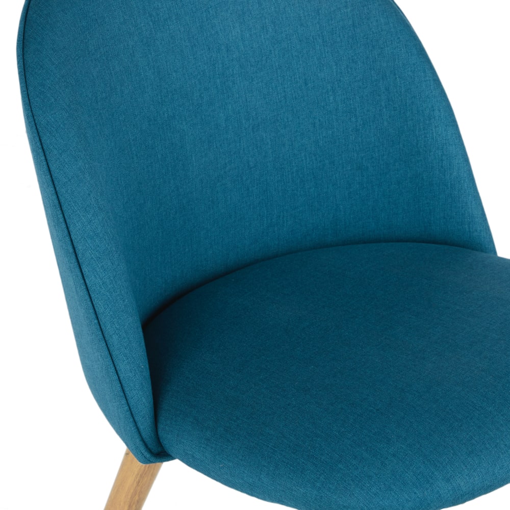 Vintage-Stuhl mit Stoffbezug, petrolblau - Maisons Du Monde