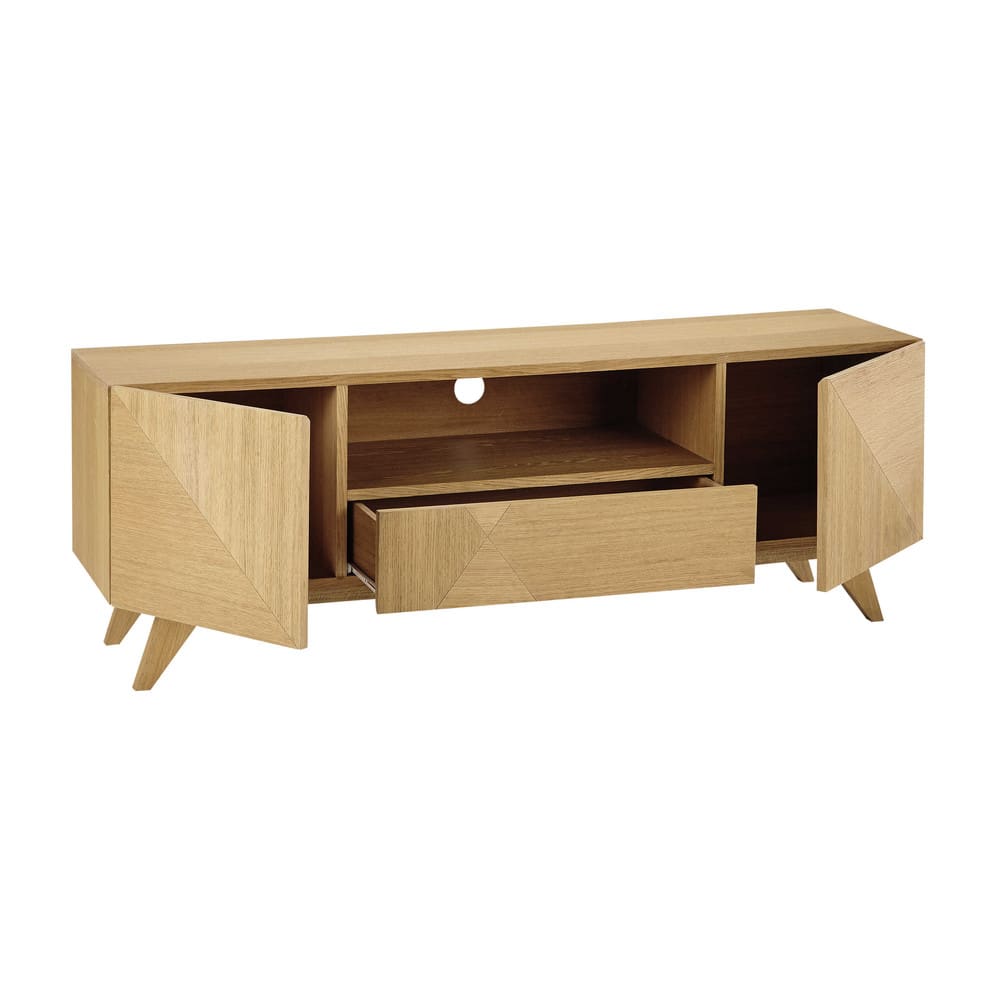 Vintage TV-meubel met 2 deuren en 2 laden L150 - Maisons Du Monde