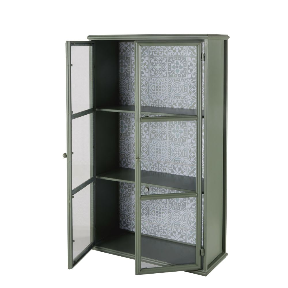 Vitrine 2 portes en acier vert clair — vue 3