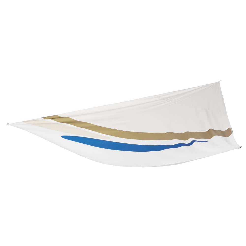 Voile d'ombrage motifs imprimés écrus, verts, bleus et beiges 3x3x4