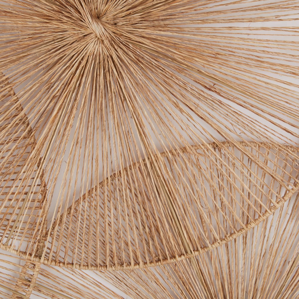 Wanddekoration: geflochtene Jutekreise, 124 x 84 cm - Maisons Du