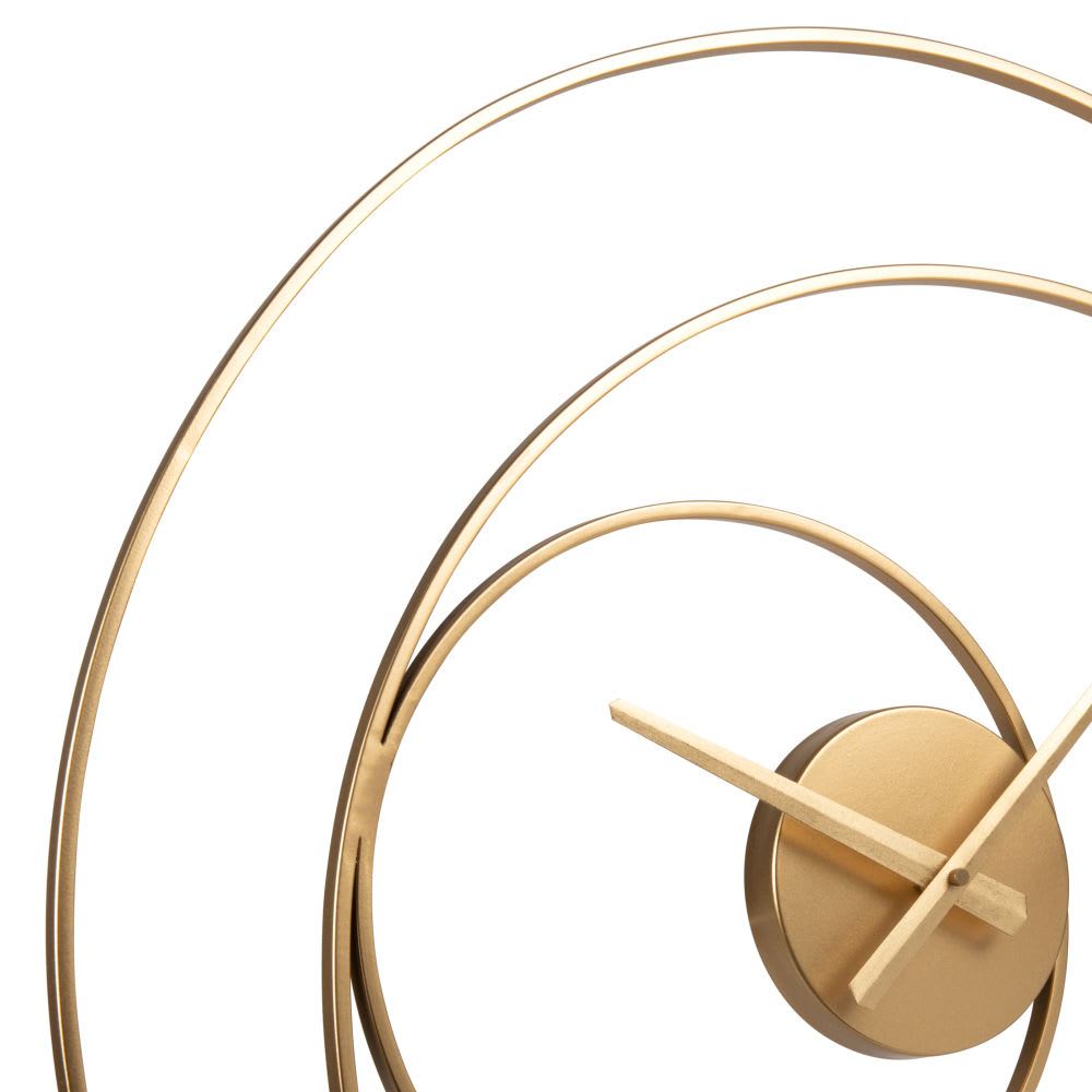 Wanduhr mit vergoldeten Stahlkreisen, D60 cm - Maisons Du Monde