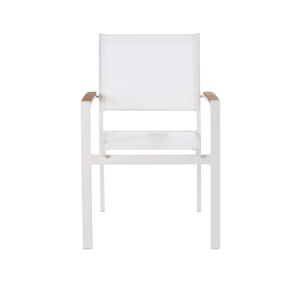Witte aluminium en stoffen tuinstoel - Maisons Du Monde