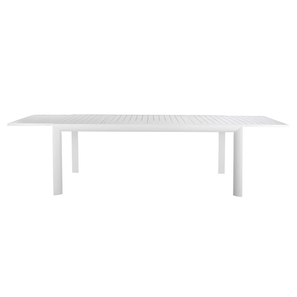 Witte uitschuifbare aluminium tuintafel voor 8/14 personen