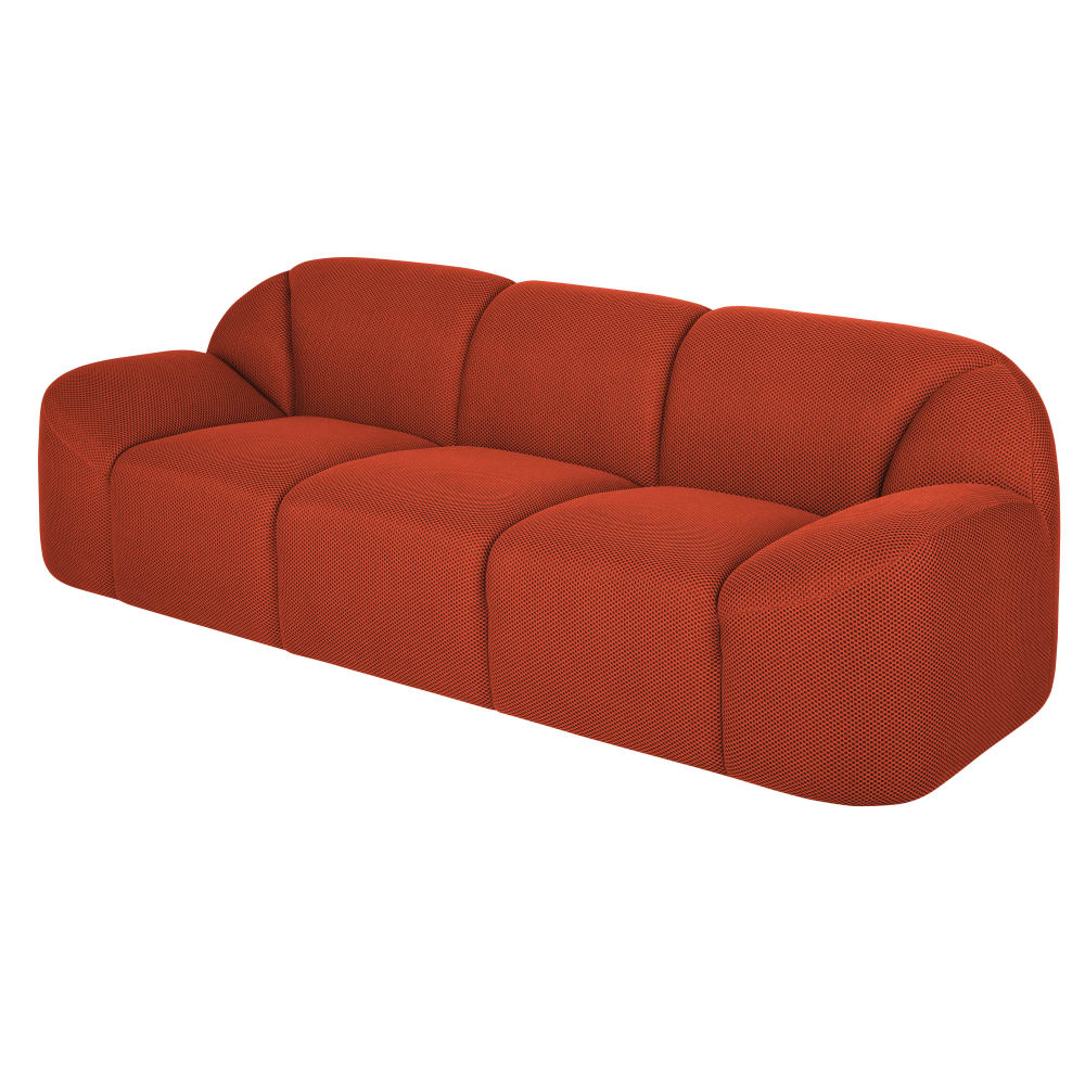 Zetel met 3 zitplaatsen, 3D mesh stof, roestbruin - Maisons Du