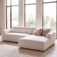Maisons du Monde — Stitch — canapé d’angle droit convertible 3/4 places beige — photo produit