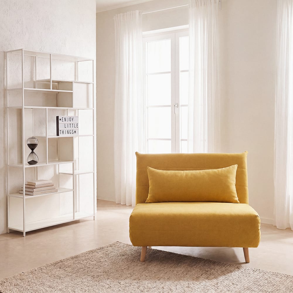 Senfgelbes 1-Sitzer-Klick-Klack-Sofa Nio