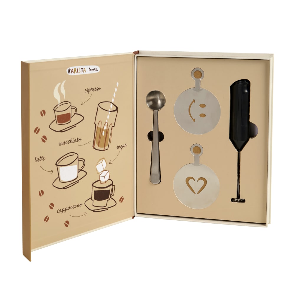 Kit Café Français Vintage - Moulin à Café Manuel, Tasse Auto-Agissante, Coffret Cadeau Pour Amateurs De Café (Brun) Kit Café Moulin Tasse Boîte Rotin