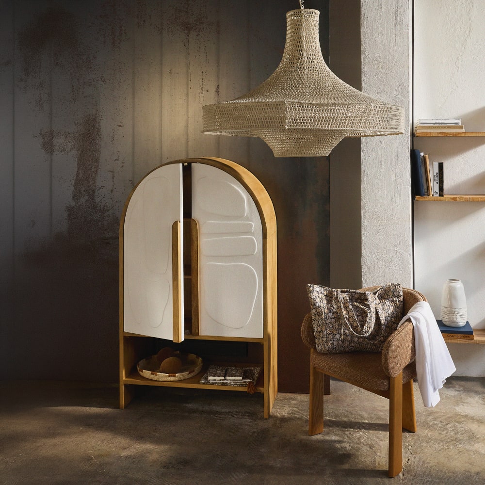Dekorative Tabletts in Beige und Lila, 40 cm lang Mathilda