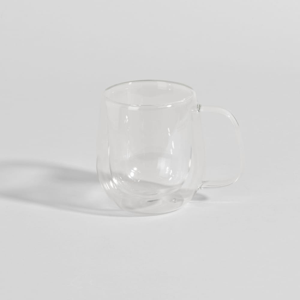 Mug transparent en verre à double paroi