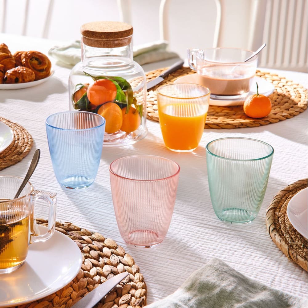 Lot De 6 Gobelets Expresso En Grès Bleu - Collection Au Grès Du Temps - 8 Cl, Lavables Au Lave-vaisselle