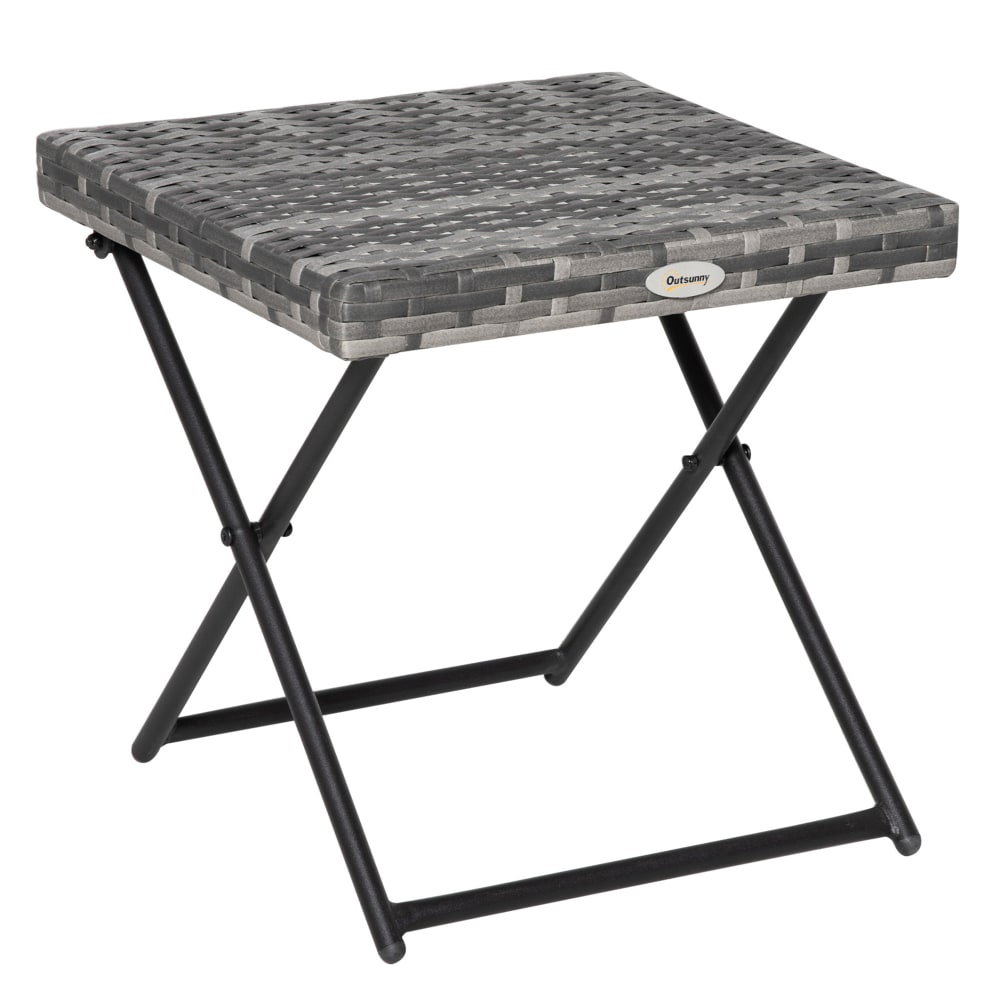 Outsunny Fauteuil Jardin Adirondack Pliable Gris - Avec Table Basse Et Repose-Pied En Bois Massif