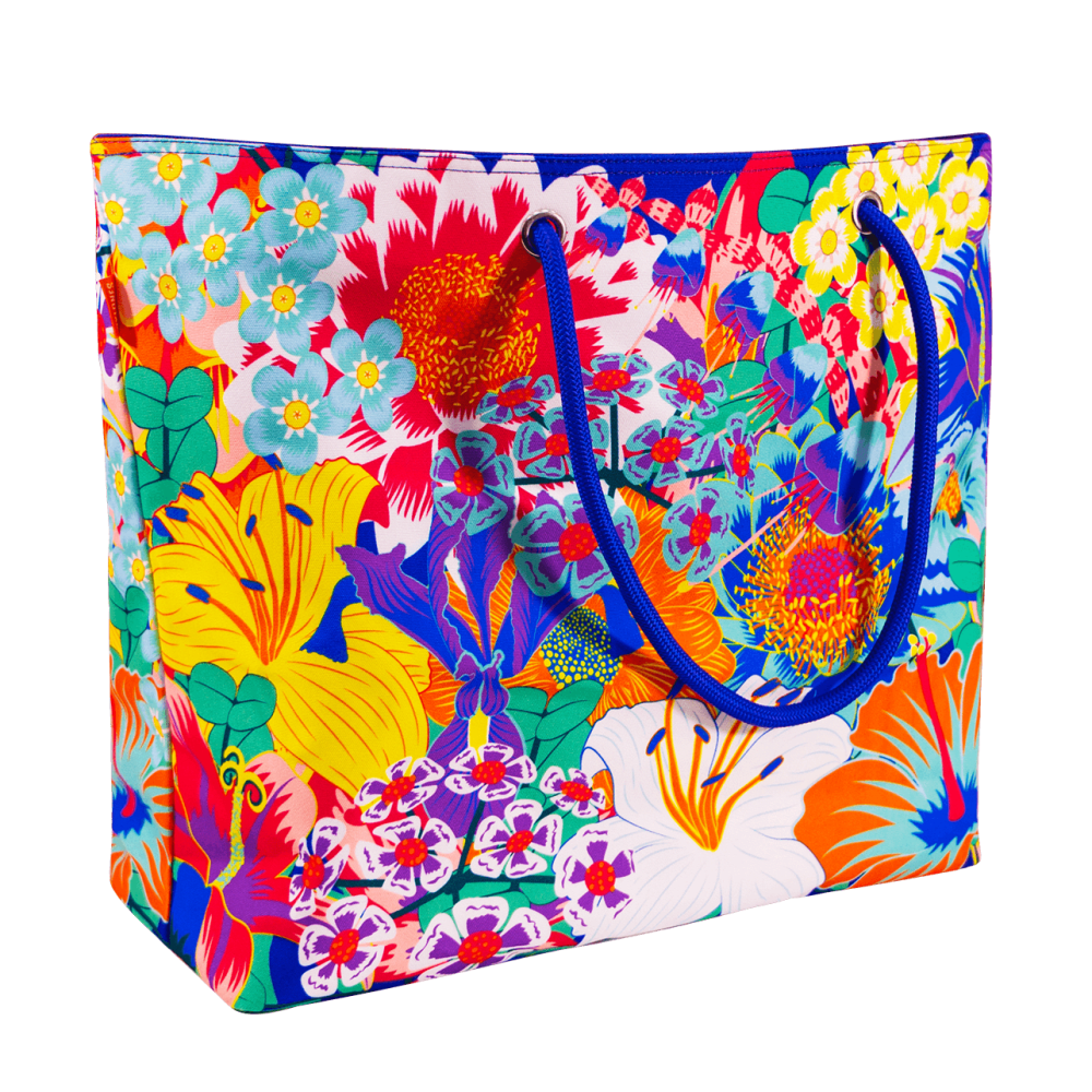 Sac De Plage Femme Tibroni XXL - Cabas Maille Avec Fond Imperméable - Poche Zip, 4 Poches Extérieures - 38x35x17 Cm