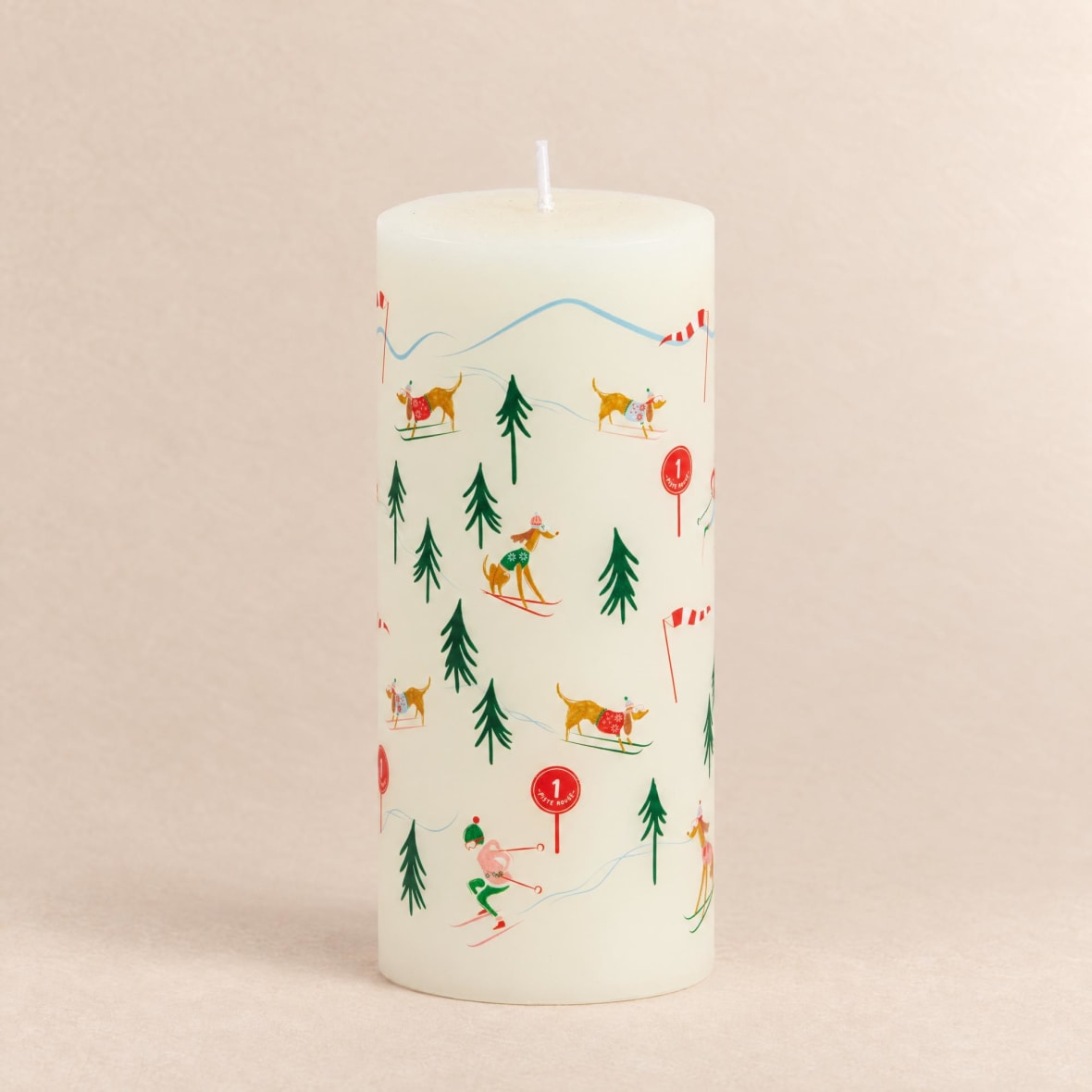Bougie de Noël autoportante motifs piste de ski multicolores
Maisons du Monde