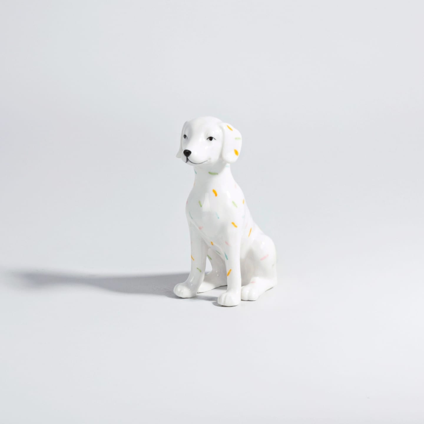 MTME Figurine Porcelaine Chien Endormi - Sculpture Décoration Intérieur Souvenirs (B)