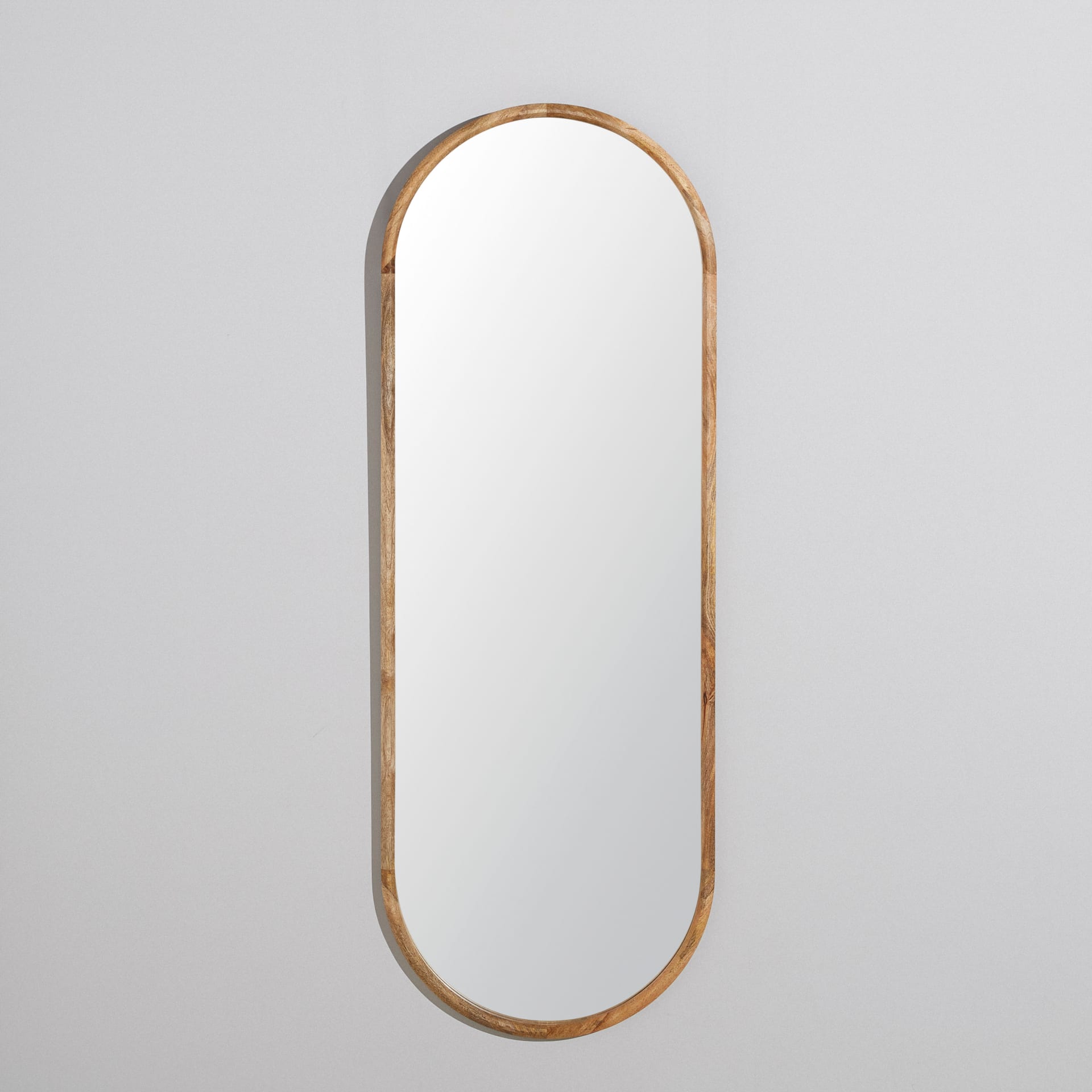 JJUUYOU Grand Miroir Ovale En Bois 45 X 65 Cm - Miroir Mural Rustique Pour Salle De Bain Et Coiffeuse