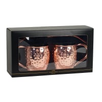 Lot De 4 Tasses Moscow Mule En Cuivre + 4 Pailles En Cuivre + Mesureur - Cocktail Authentique