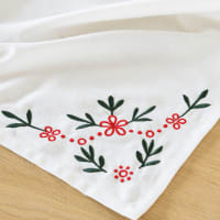Tovaglia Natalizia Gabel Snowlake in cotone. Fantasia bianco argento per 8, 12, 18 persone – Tempesta Home