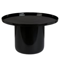 Tavolino rotondo in alluminio nero lucido-Shiny bomb