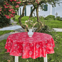 Tovaglia rotonda monouso in plastica rossa