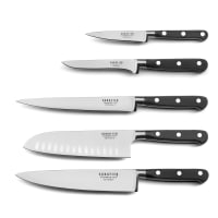 Set Coltelli V Sabatier 5 Pezzi – Richardson Sheffield, Nero, Lama In Acciaio Al Carbonio, Manico Ergonomico, Blocco Legno Incluso - 4