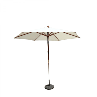 Parasol inclinable rond ø264cm polyester haute densité anti-uv crème Outsunny | Maisons du Monde