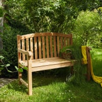 Banc Américain 3 Places En Teck Brut - Style Campagne - Occasion Très Bon État