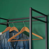 Lot De 2 Portants Vêtements Bois Et Métal KLEID - 120x200x50 Cm Chacun - 8 étagères Modulables - À Fixer Au Mur - 3