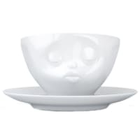 Tasse et sous tasse bisou en porcelaine 200ml-HUMEUR