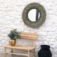 Specchio rotondo decorativo con stampa - Legno geometrico 3D 90 cm - specchio design | Leroy Merlin Specchio rotondo decorativo con stampa - Legno geometrico 3D 90 cm - specchio design | Leroy Merlin