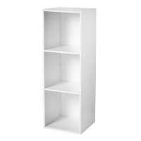 Etagère De Rangement 4 Cases 122cm - Meuble Compact Style Chêne Ou Blanc