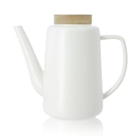 Théière Anna NOVASTYL 500ml - Grès Jaune Avec Filtre Inox - Couvercle Hévéa - Pour Thé Et Infusions