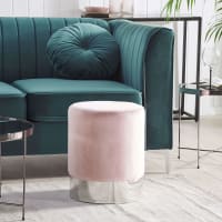 Puff desenfundable de algodón 50x50x25 cm rosa | Maisons du Monde