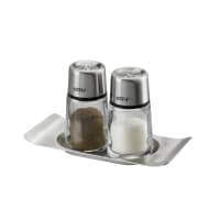 Ensemble salière et poivrière en verre argent-Brunch