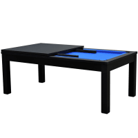 Table de billard convertible noire tapis bleu-Eddie