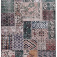 Tapis plat motif vintage effet usé multicolore rose 110x170 Focus ...