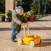 Chariot de marche avec établi Chariot coulissant Trotteur motricité bois
