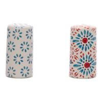 Salière et poivrière en céramique multicolore-Bohemian